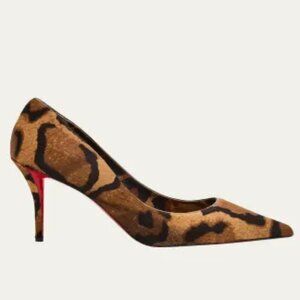 CHRISTIAN LOUBOUTIN Miss Z Leopard-printed Pony Red Sole Pumps, Size 6B
